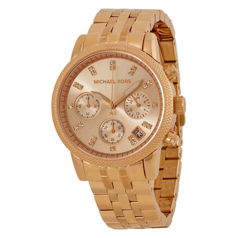 michael kors hartman rose gold watch|Michael Kors ritz chronograph.